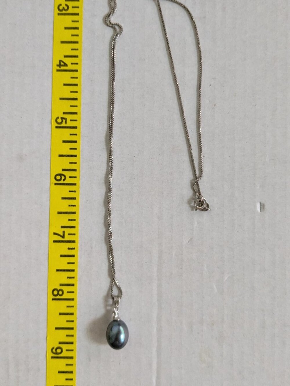 925 Silver Genuine Peacock Freshwater Pearl Tear Drop Pearl Pendant Necklace